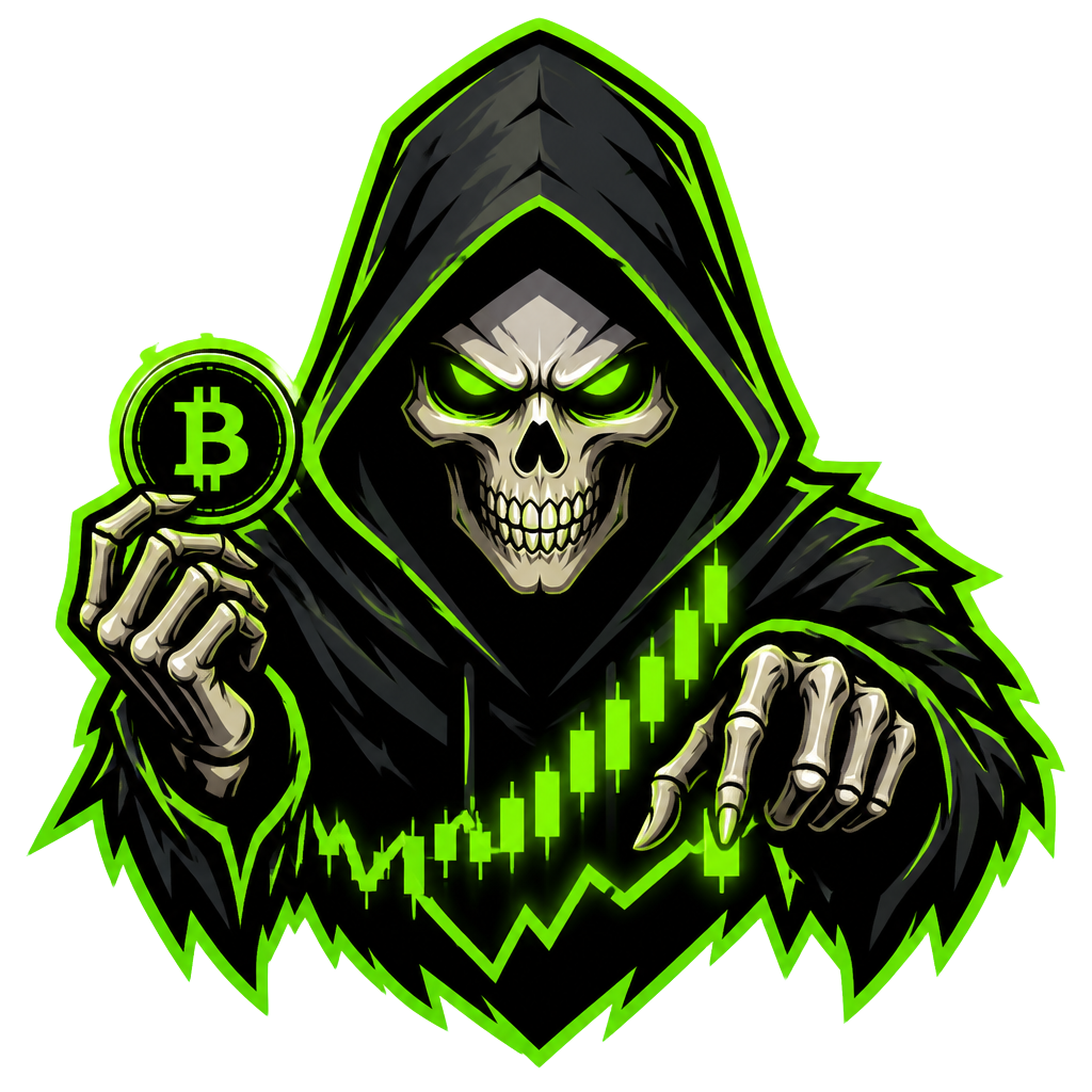 REKT CHECK hooded skeleton mascot